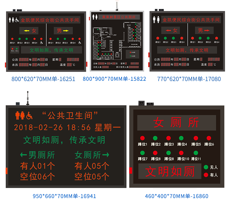 廁位門頭LED雙色狀態顯示屏