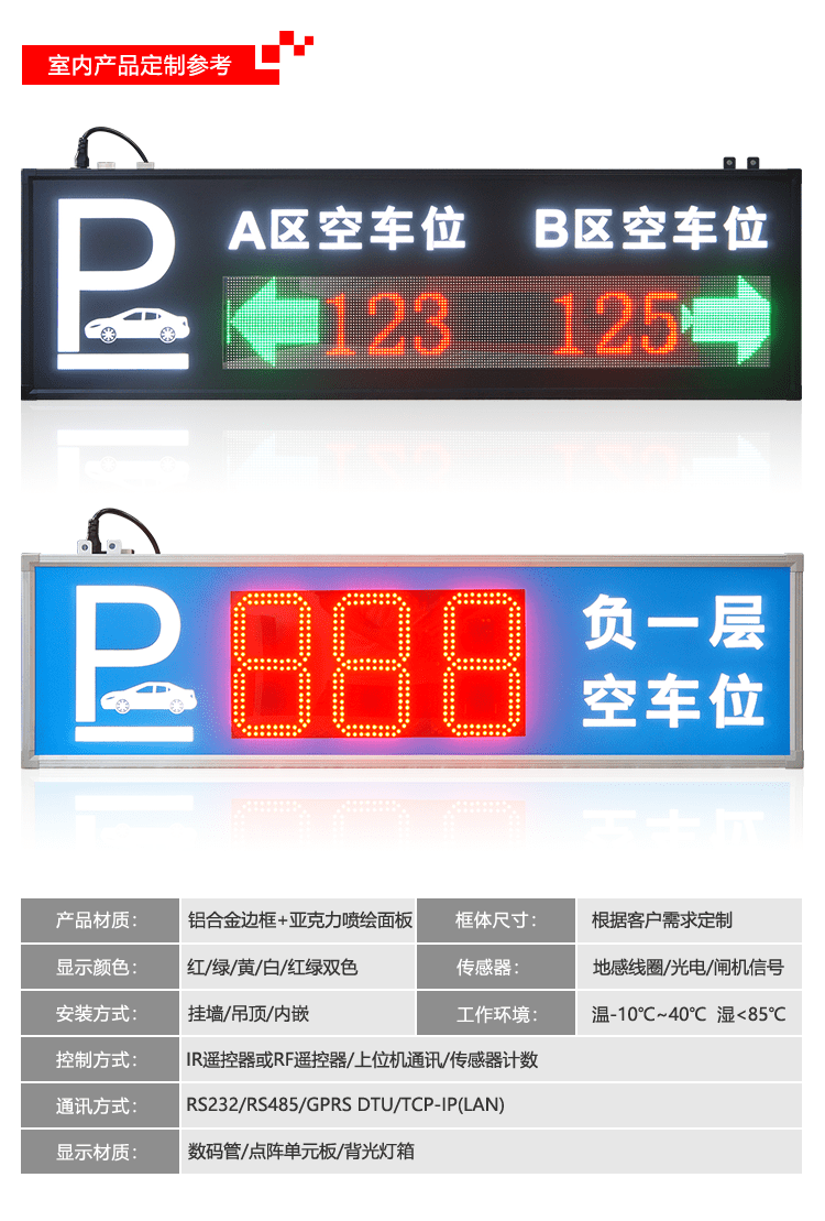 剩余車位誘導LED屏 剩余車位誘導LED屏