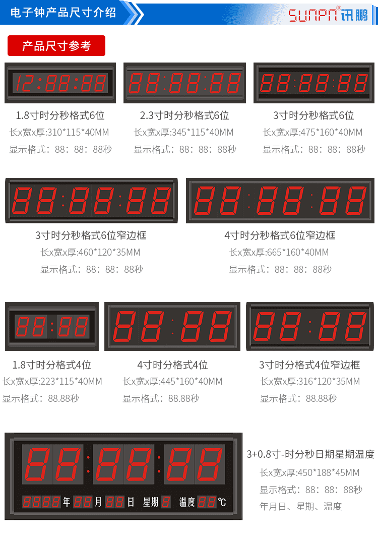 醫(yī)院NTP同步時鐘尺寸