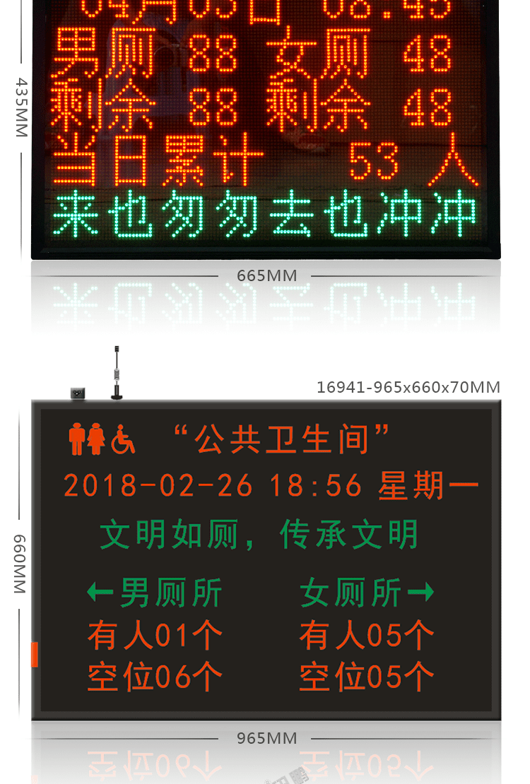 廁所狀態(tài)屏產品實拍