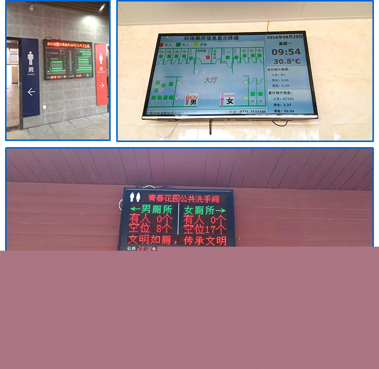 液晶廁所狀態匯總顯示系統現場案例