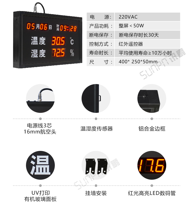 溫濕度顯示屏產品參數