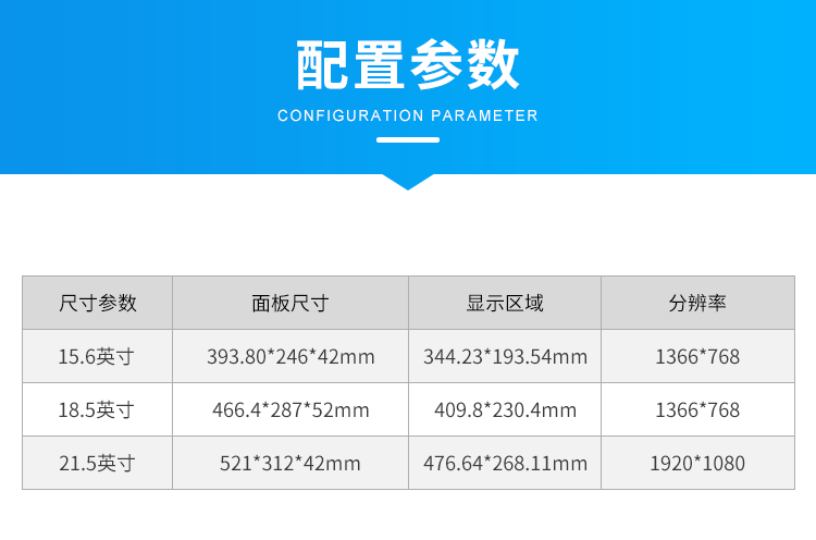 工業(yè)觸摸一體機-配置參數 工業(yè)觸摸一體機-配置參數