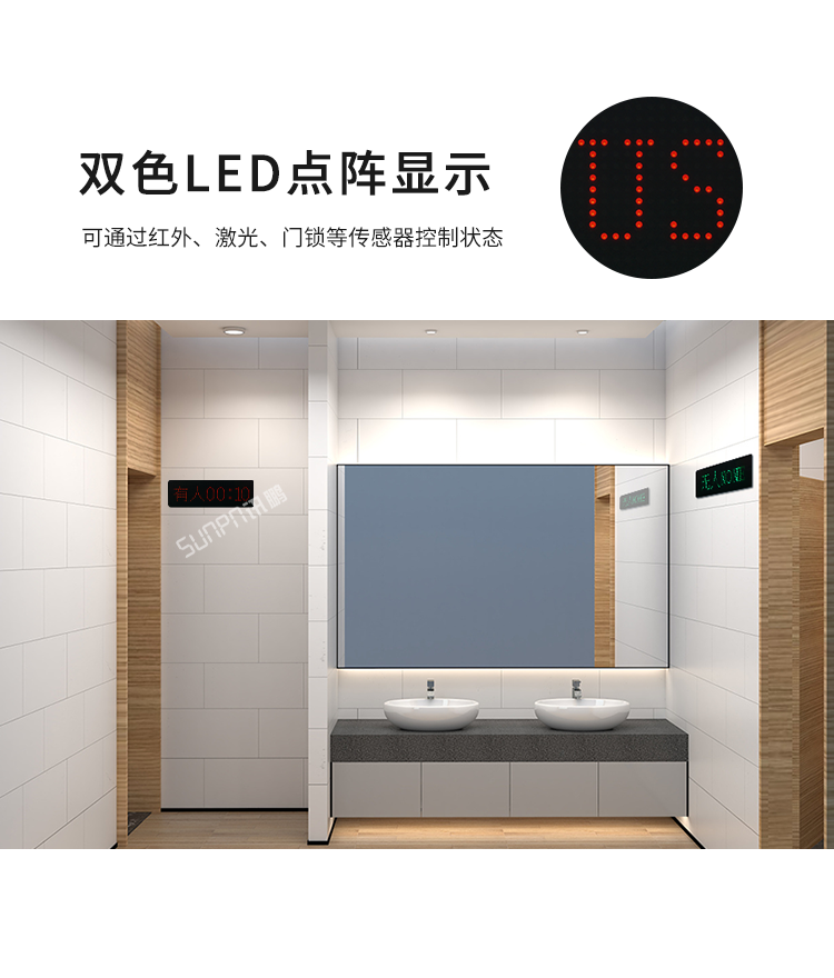 智慧公廁有人無(wú)人顯示屏-雙色LED點(diǎn)陣顯示