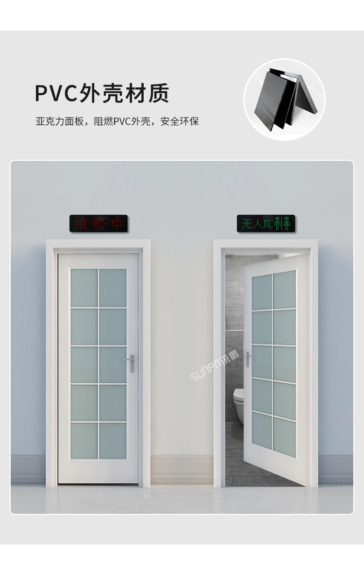 智慧公廁有人無(wú)人顯示屏-PVC外殼材質(zhì)